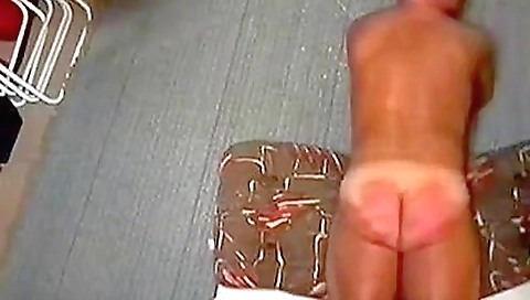 Sexy dark brown drilled on massage tabl smal and squirt