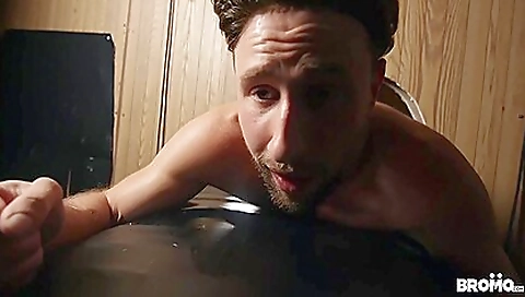 Married guy with huge tits and a cum