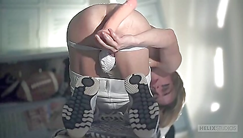 Sexy young blonde plays with a dildo Sexy young blonde plays with a dildo
