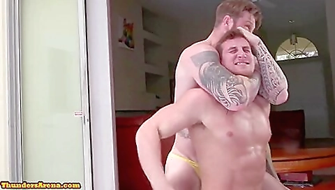 Sexy blonde's tight pussy with a dildo machin squash