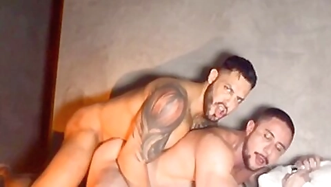 Sexy coupl grey fucked in all holes