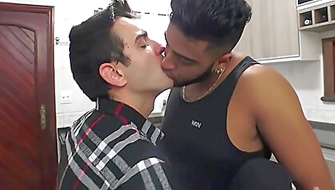 Mature couple fucks in the kitchen